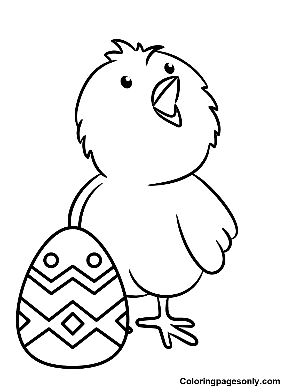 Pollito con Huevo de Pascua de Pollito