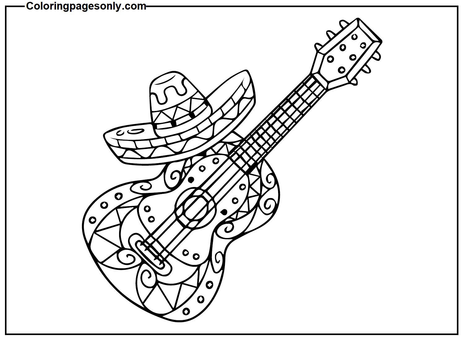 Cinco De Mayo Guitar Images Coloring Pages