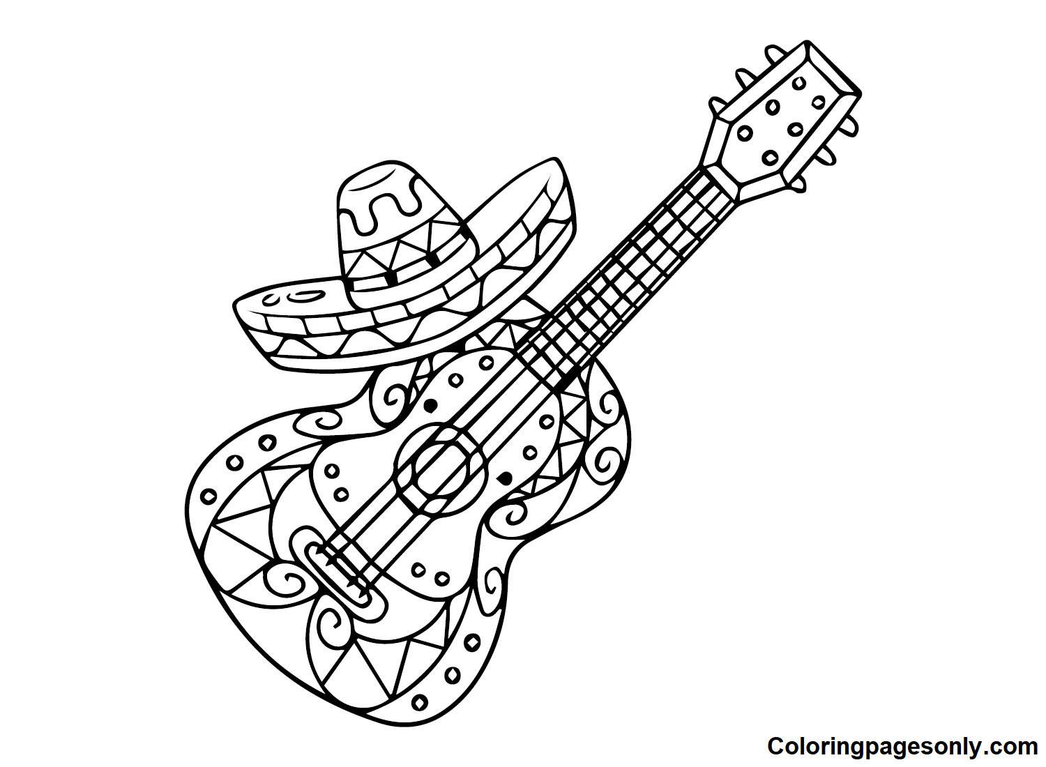 Cinco De Mayo Guitar Images Coloring Pages