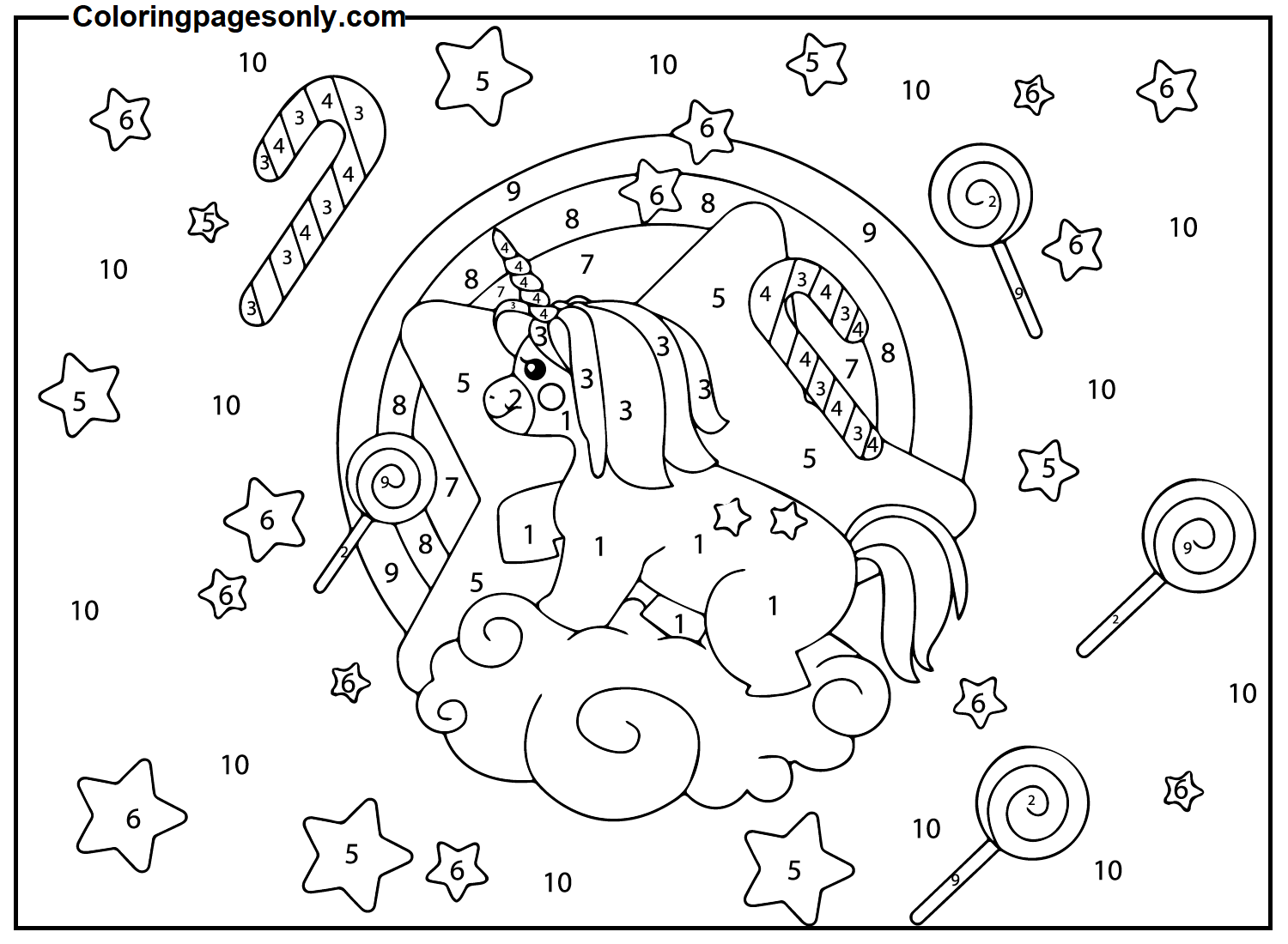Color By Number Printable Unicorn Coloring Page Free Printable
