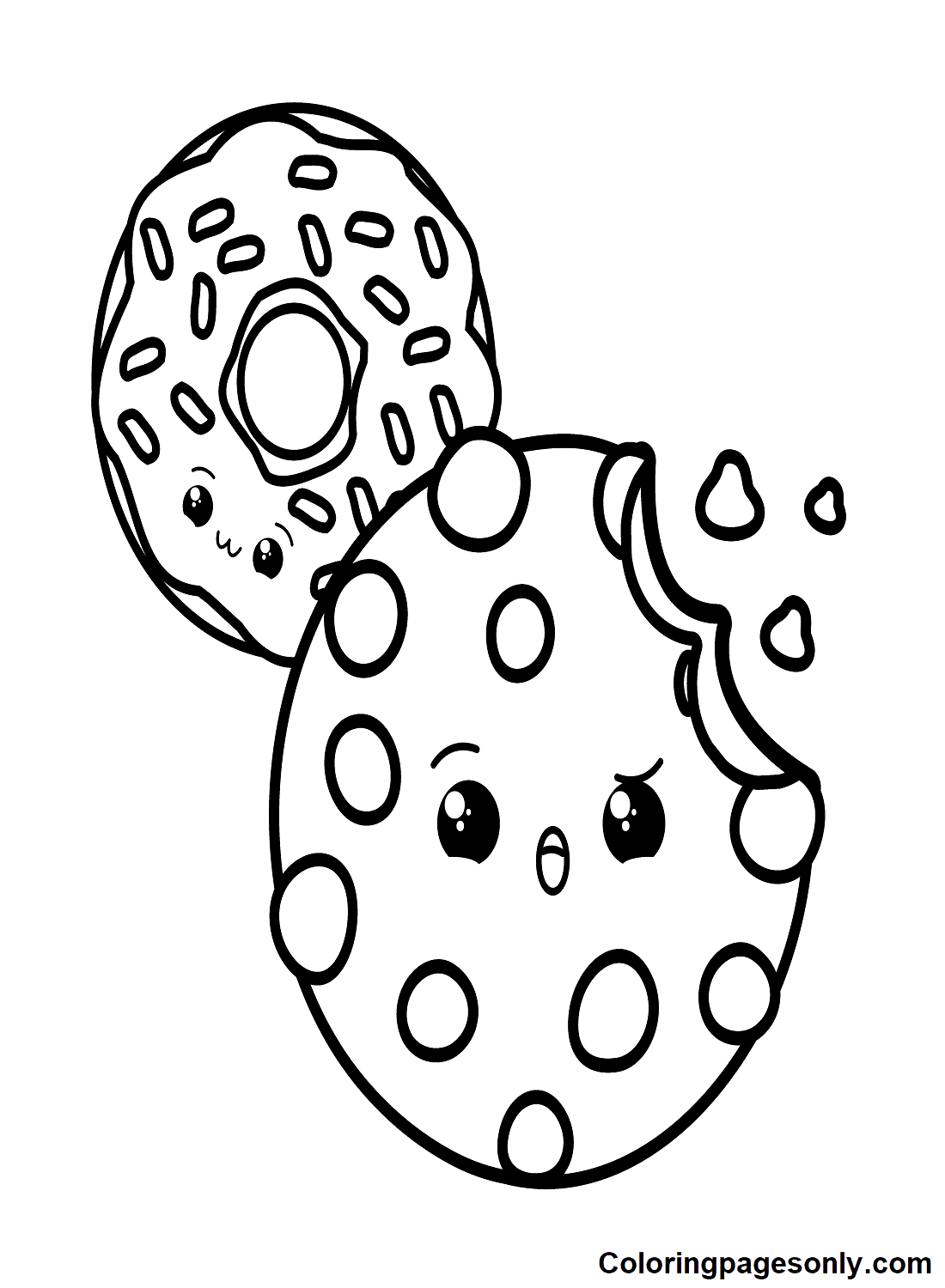 Cookie and Donut Coloring Pages