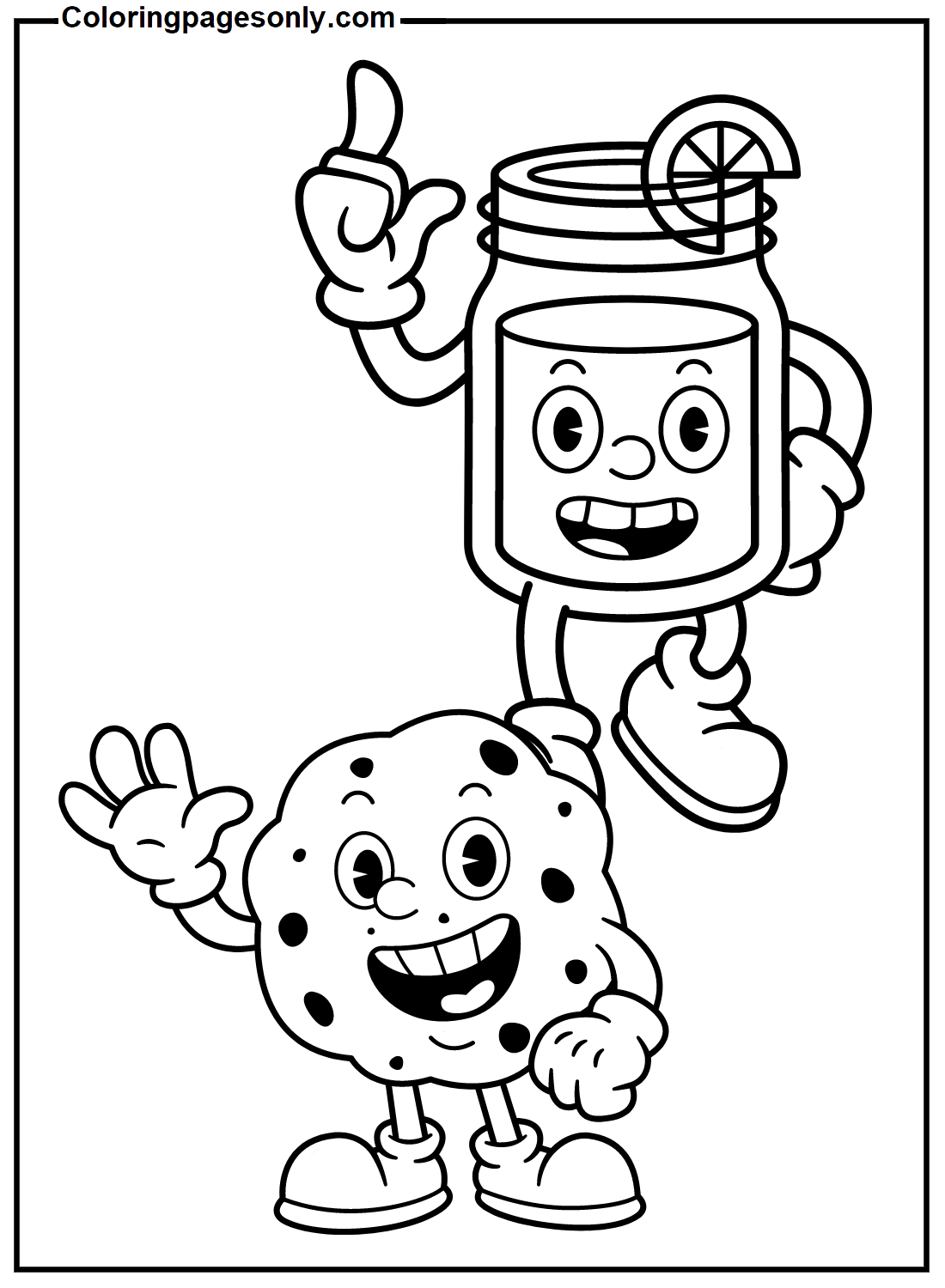 Cookie And Smoothie Cartoon Coloring Pages