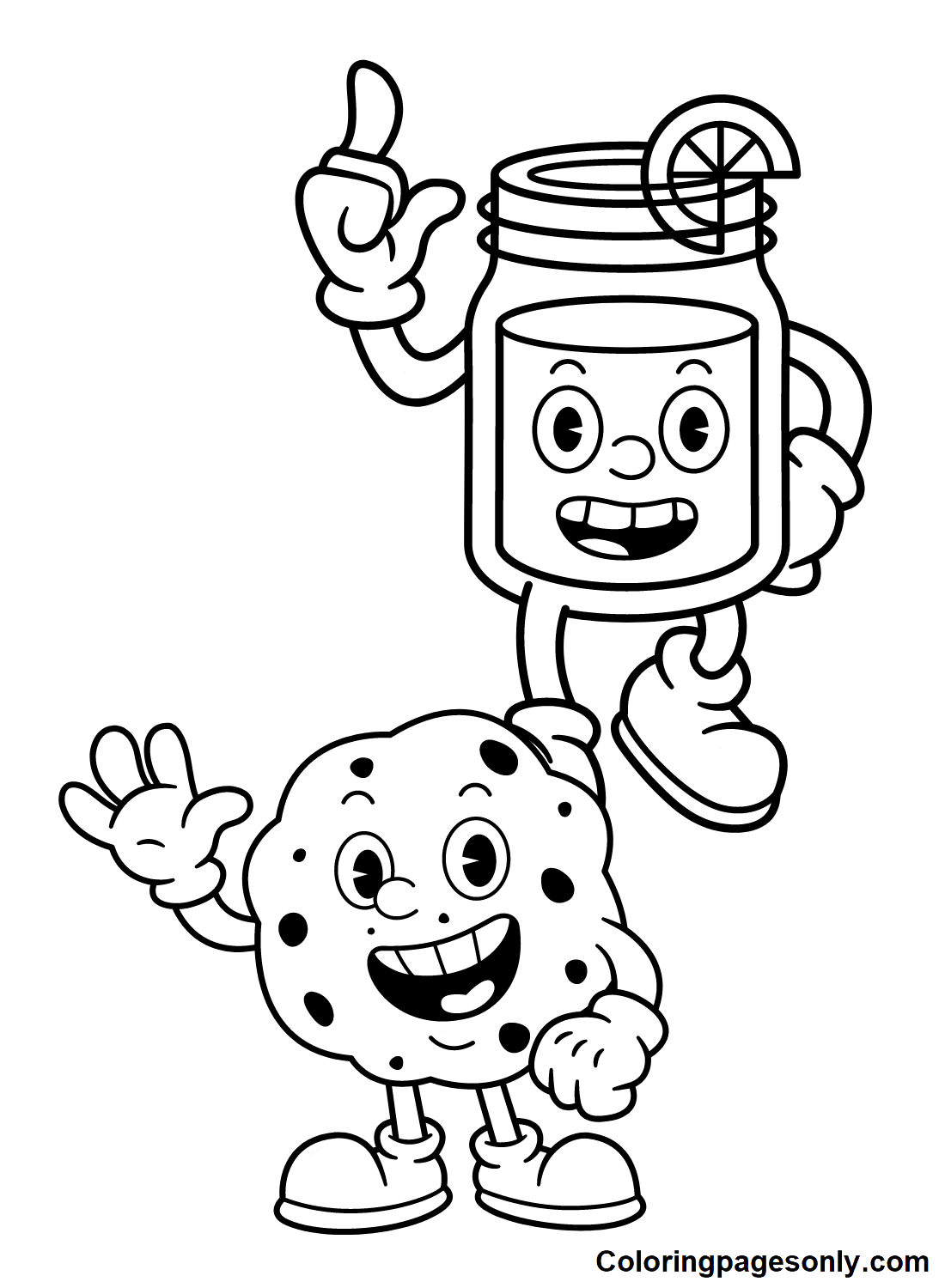 Cookie and Smoothie Cartoon Coloring Pages
