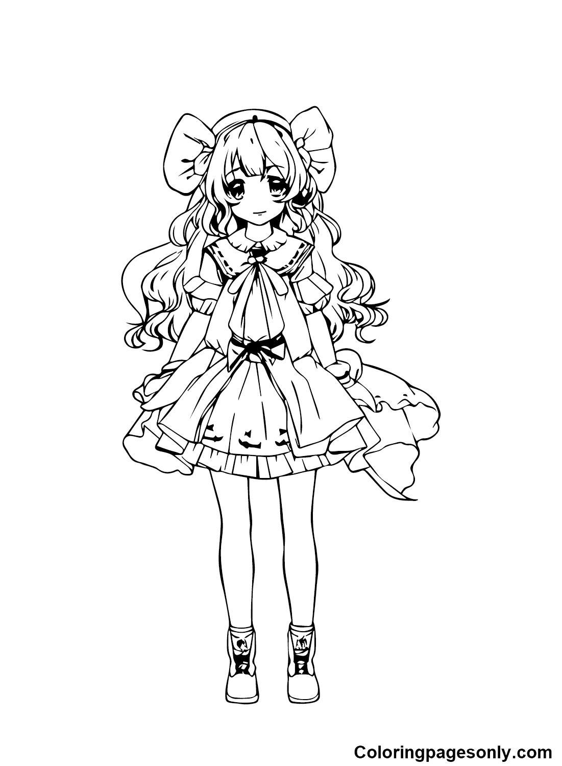 Cute Anime Girls Coloring Pages
