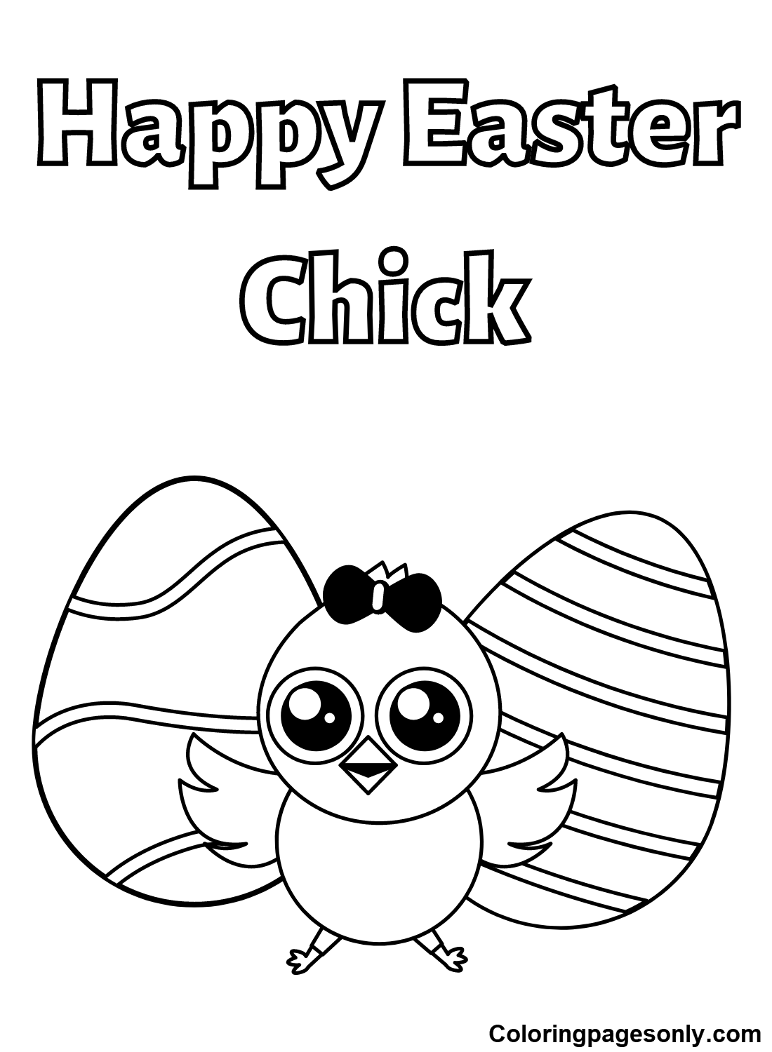 Cute Chick Easter Coloring Pages