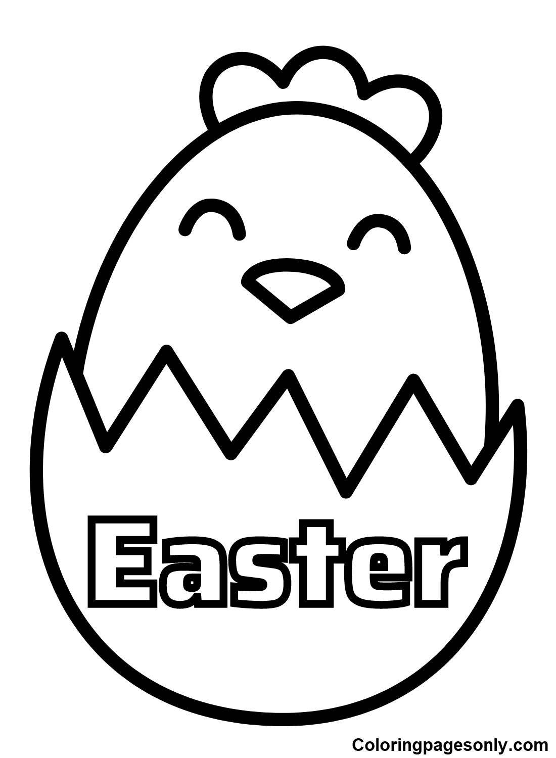 Cute Easter Chick Images Coloring Pages