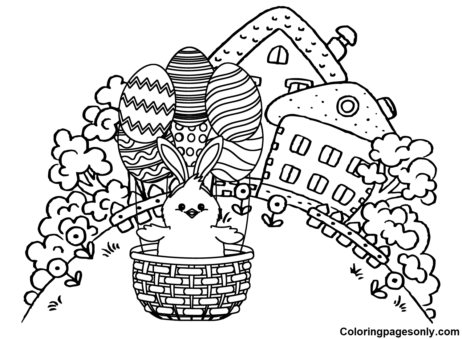 Cute Easter Chick Coloring Pages