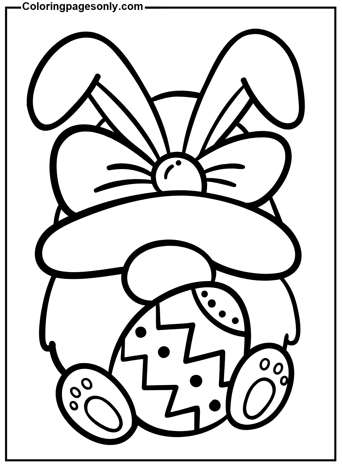 Gnome mignon de Pâques tenant un œuf de Pâques de Gnome de Pâques