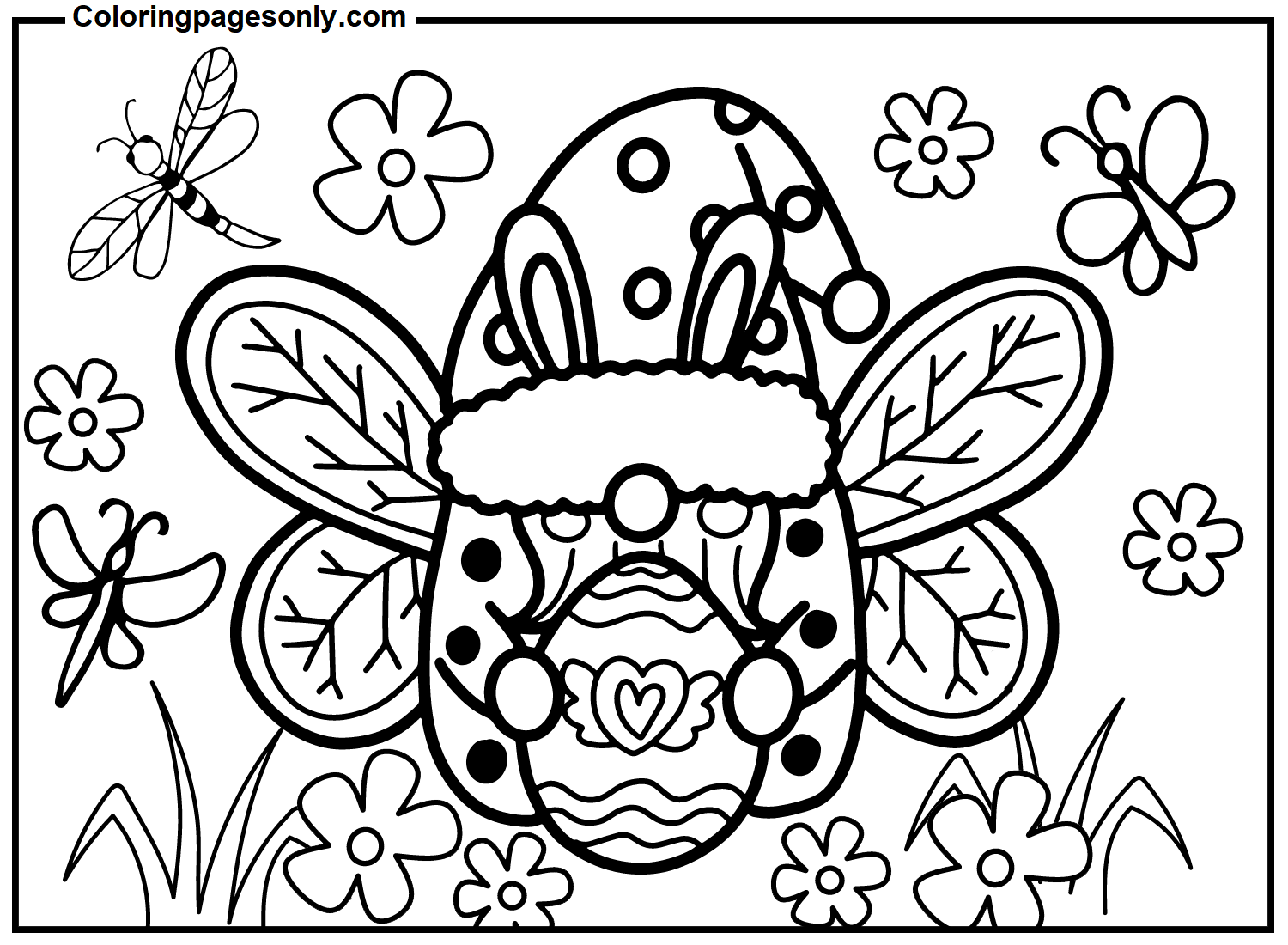 Cute Gnome Easter Coloring Pages