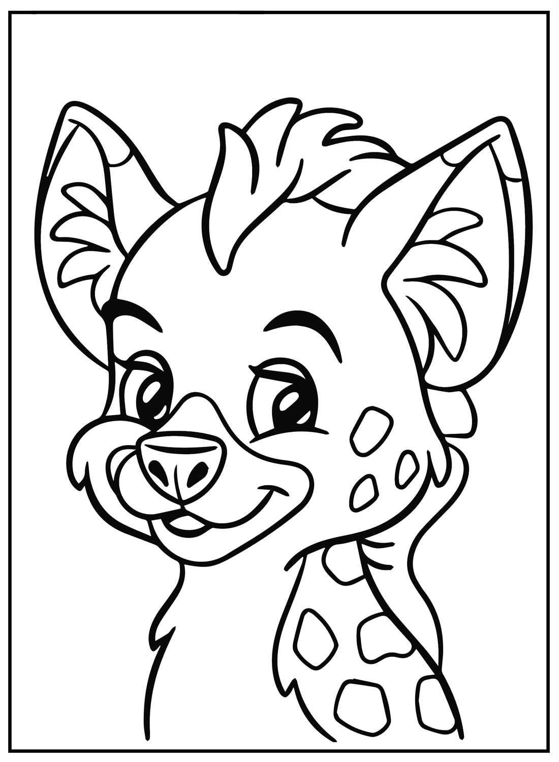 Cute Hyena Image Coloring Pages