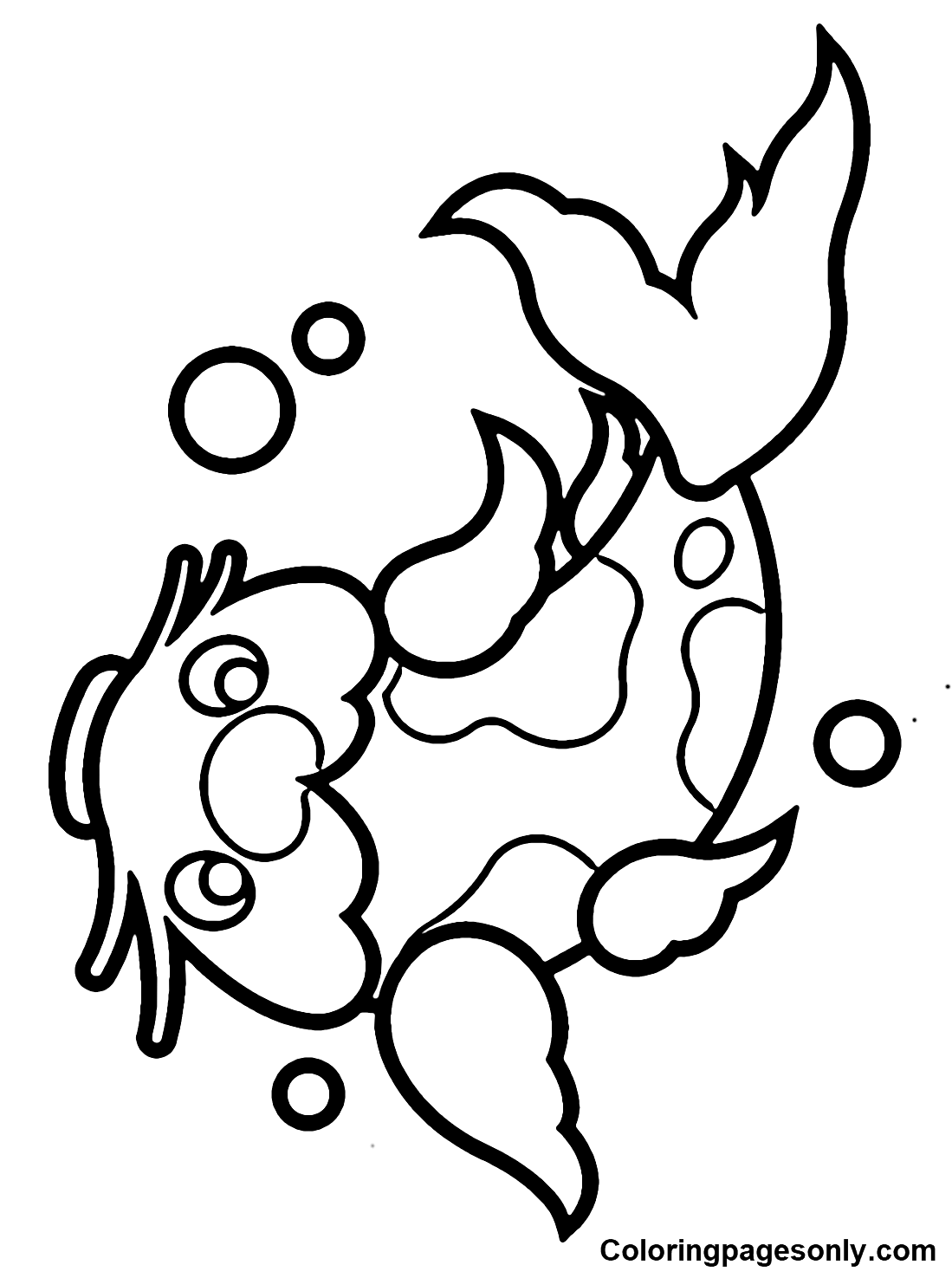 Cute Koi Fish Coloring Pages