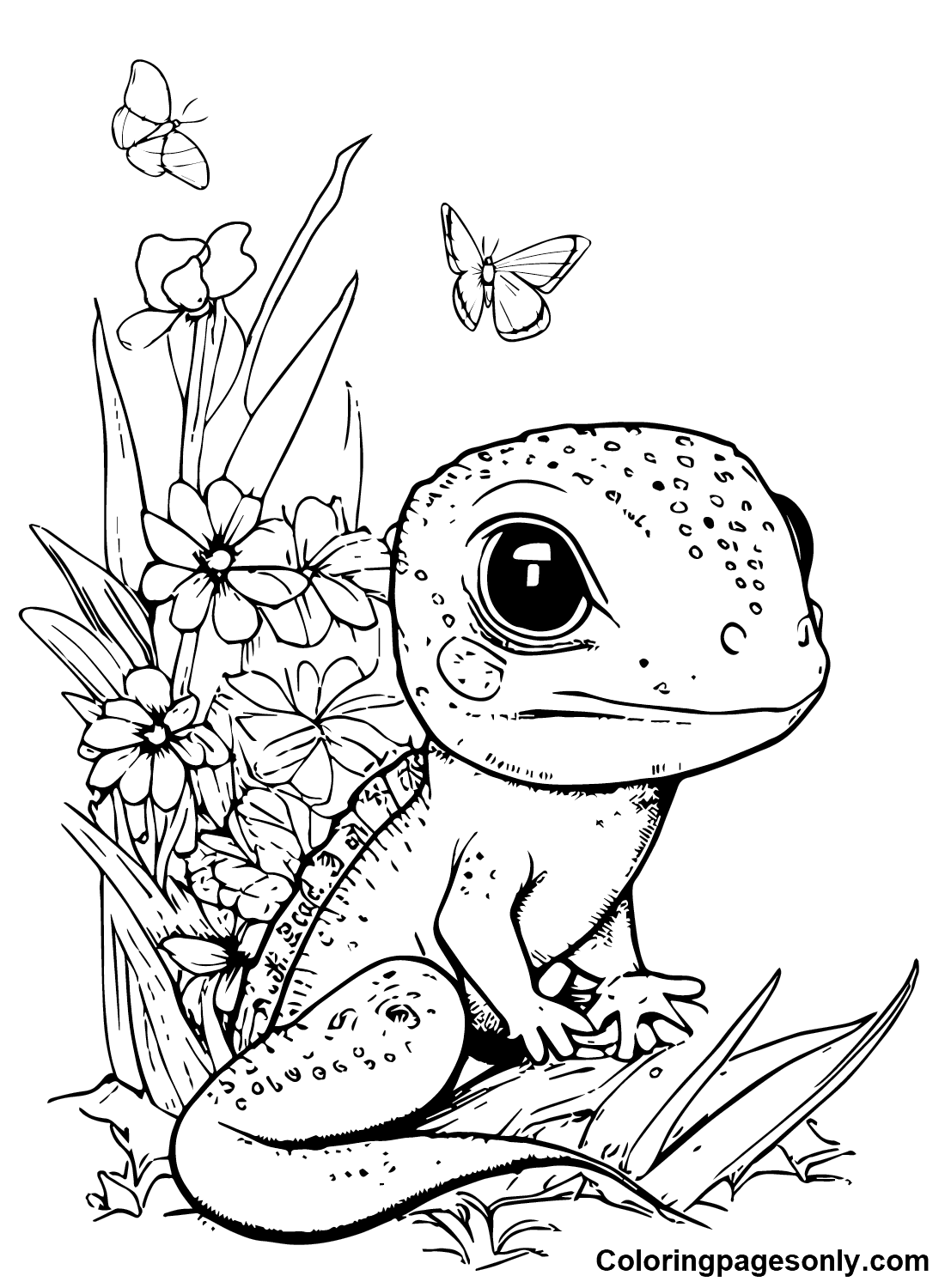 Cute Skink Coloring Pages