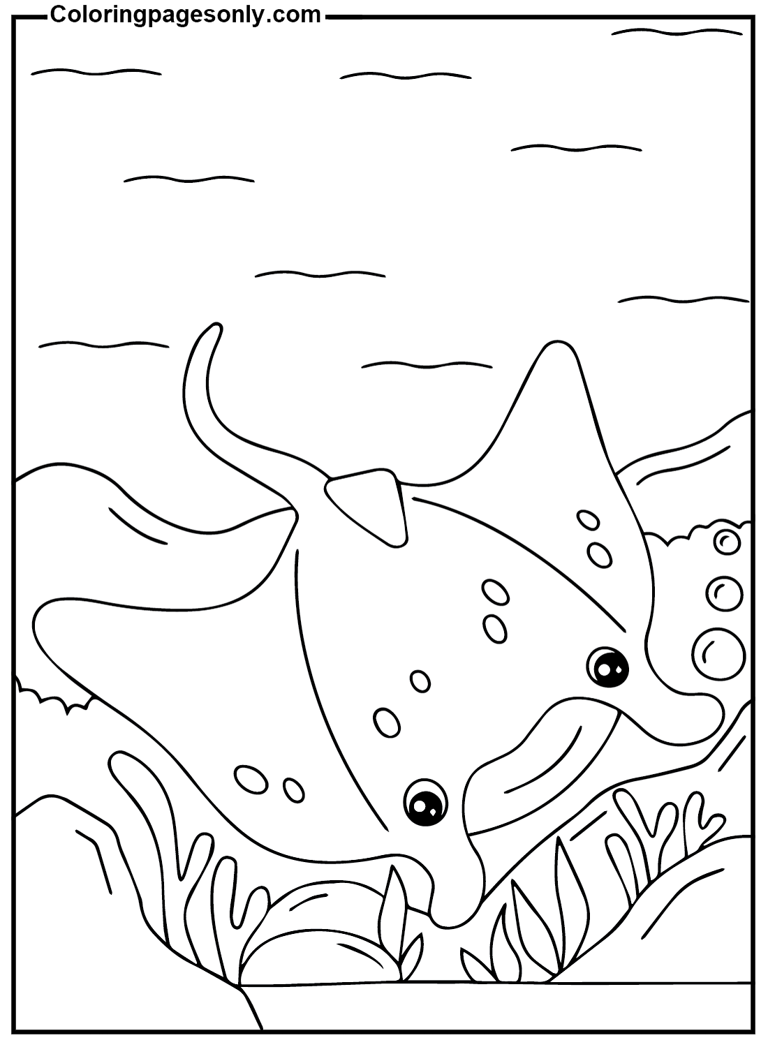 Cute Stingray Coloring Pages