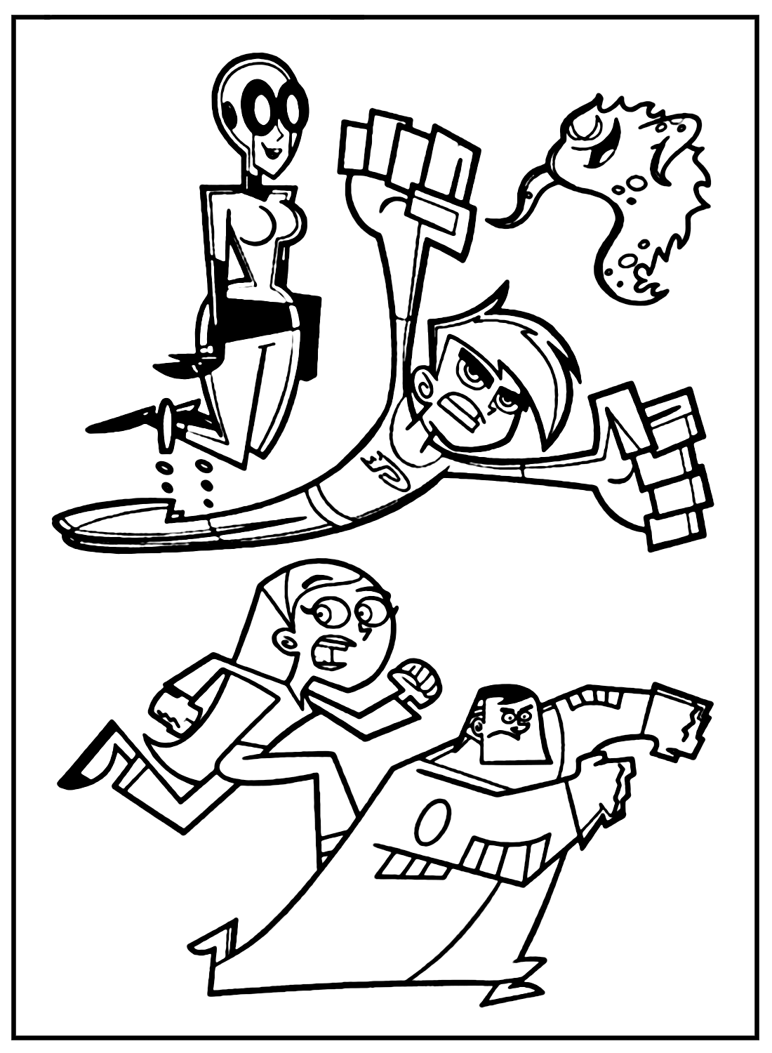 Danny Phantom Characters Coloring Pages