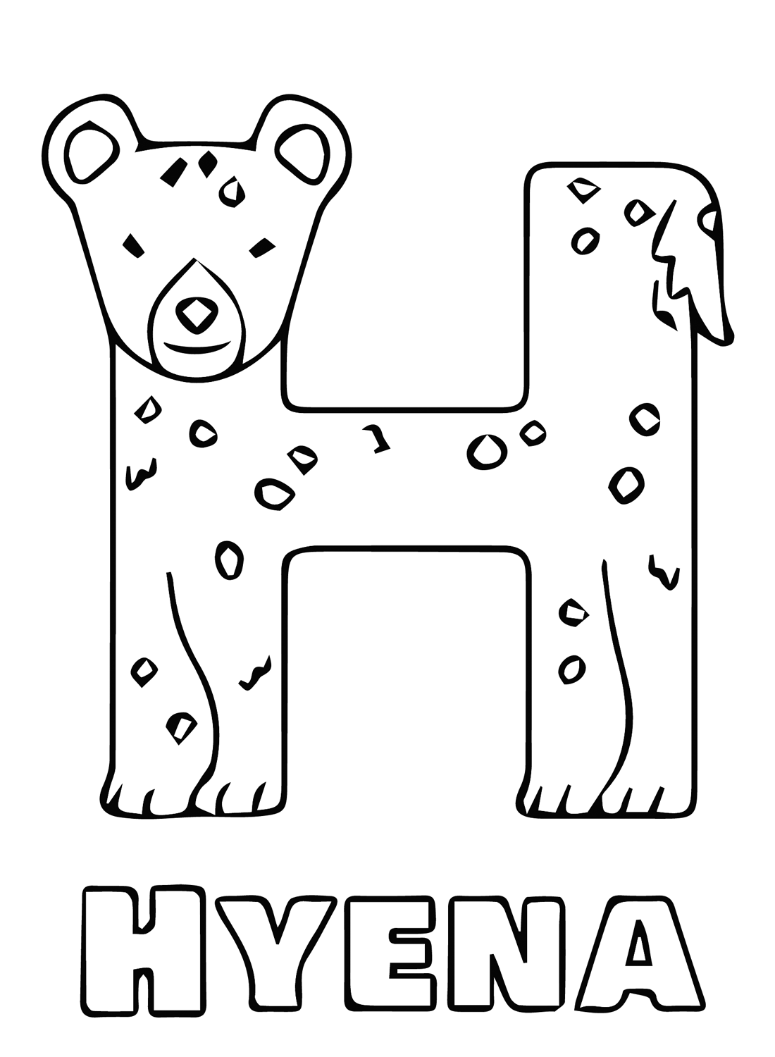 Draw Hyena Coloring Pages