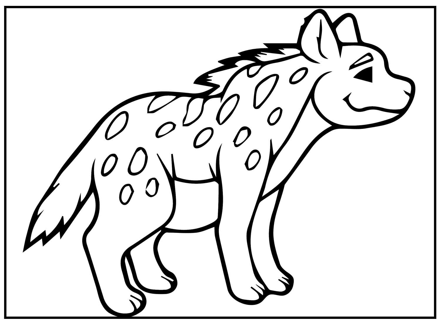 Draw a Hyena Coloring Page