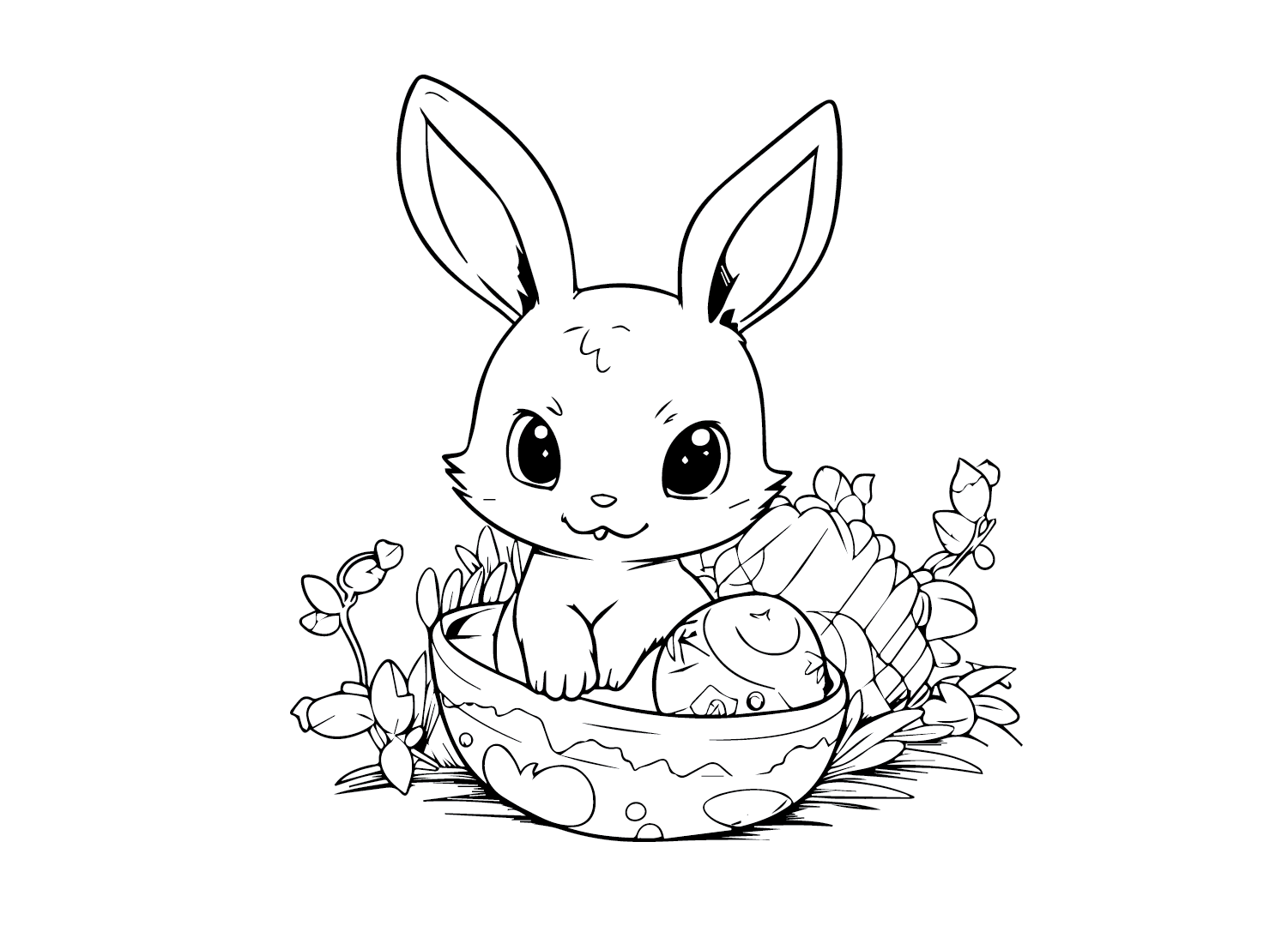 Easter Bunny Cartoon Coloring Pages