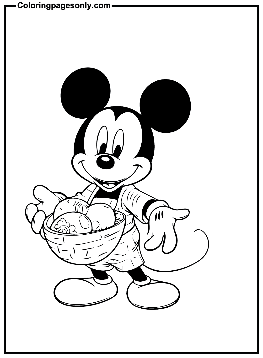 Easter Cartoon Mickey Mouse Coloring Pages