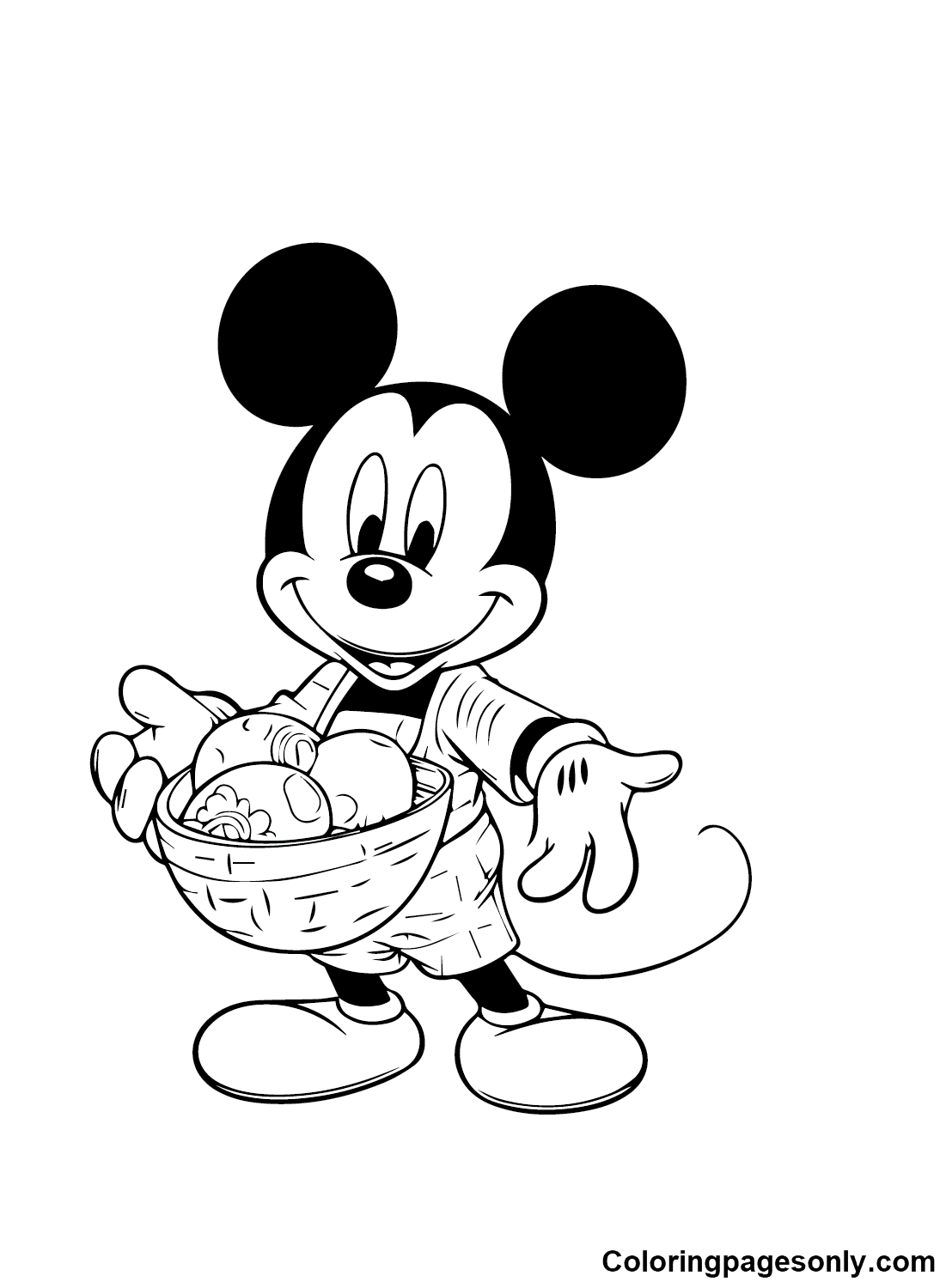 Easter Cartoon Mickey Mouse Coloring Pages