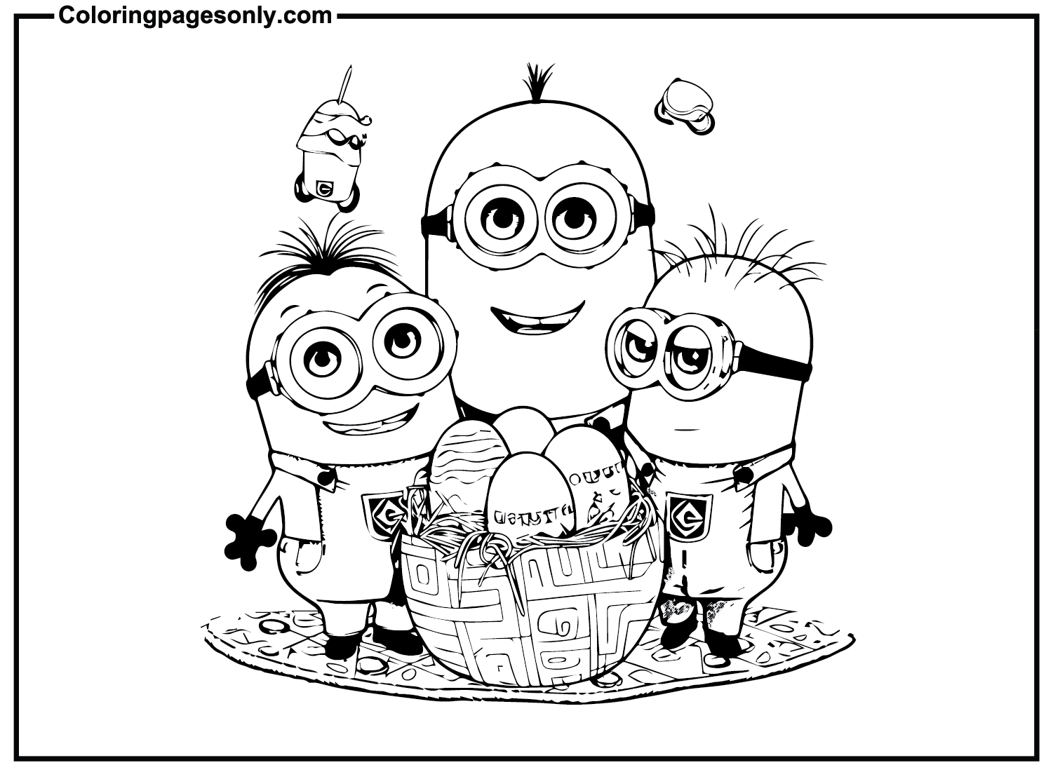 Easter Cartoon Minion Coloring Page