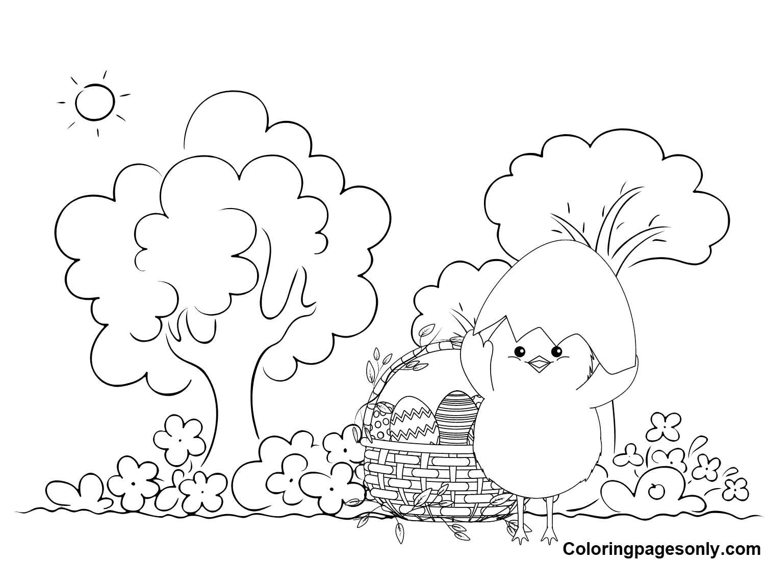 Easter Chick Images Coloring Pages