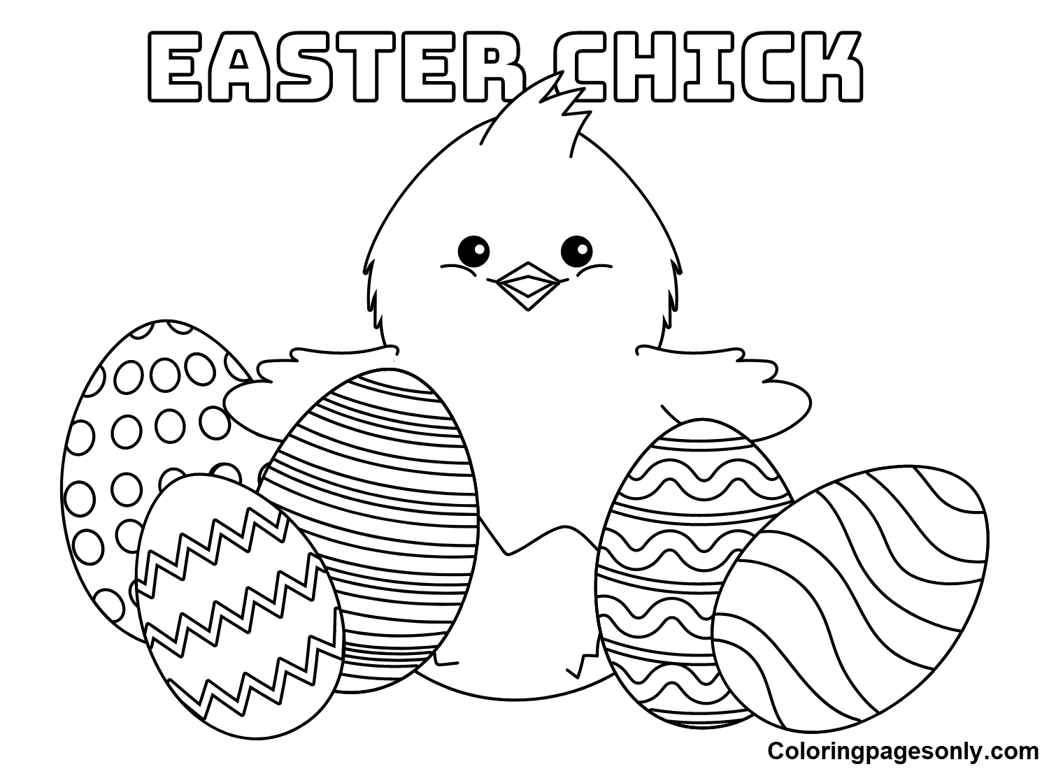 Easter Chick Pictures Coloring Page