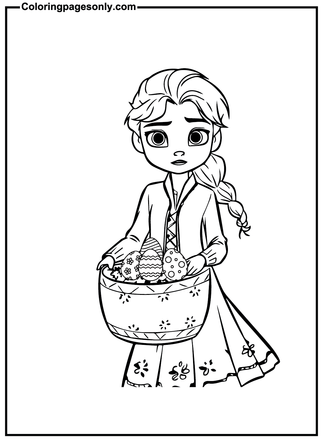 Easter Elsa Coloring Pages