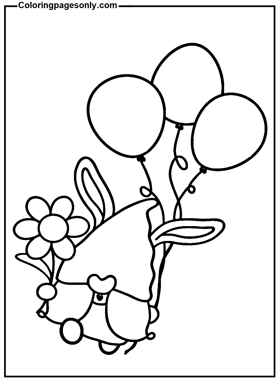 Easter Gnome With A Flower Coloring Pages