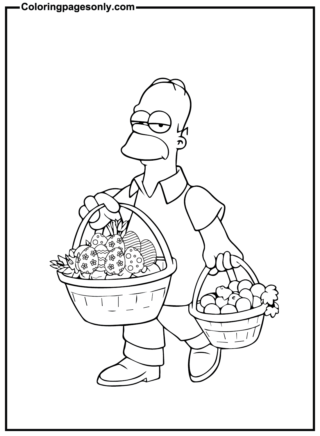 Homer Simpson Easter Coloring Pages