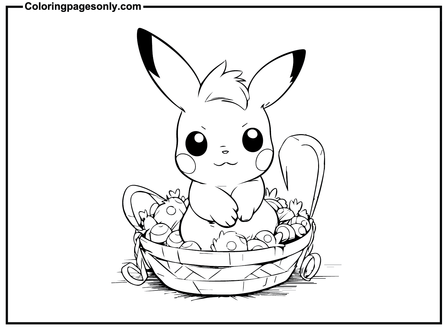 Pikachu de Pascua de dibujos animados de Pascua