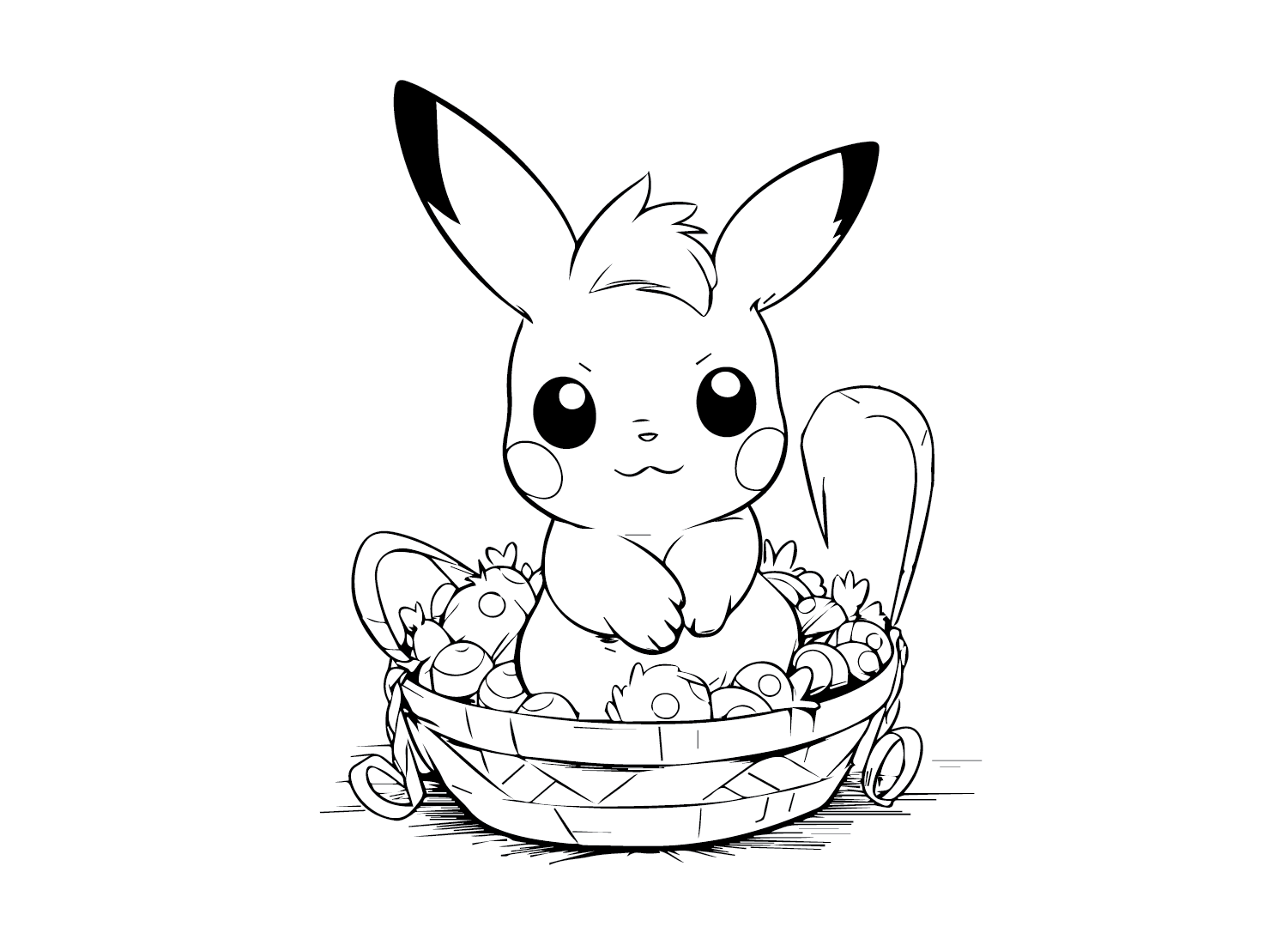 Easter Pikachu Coloring Page