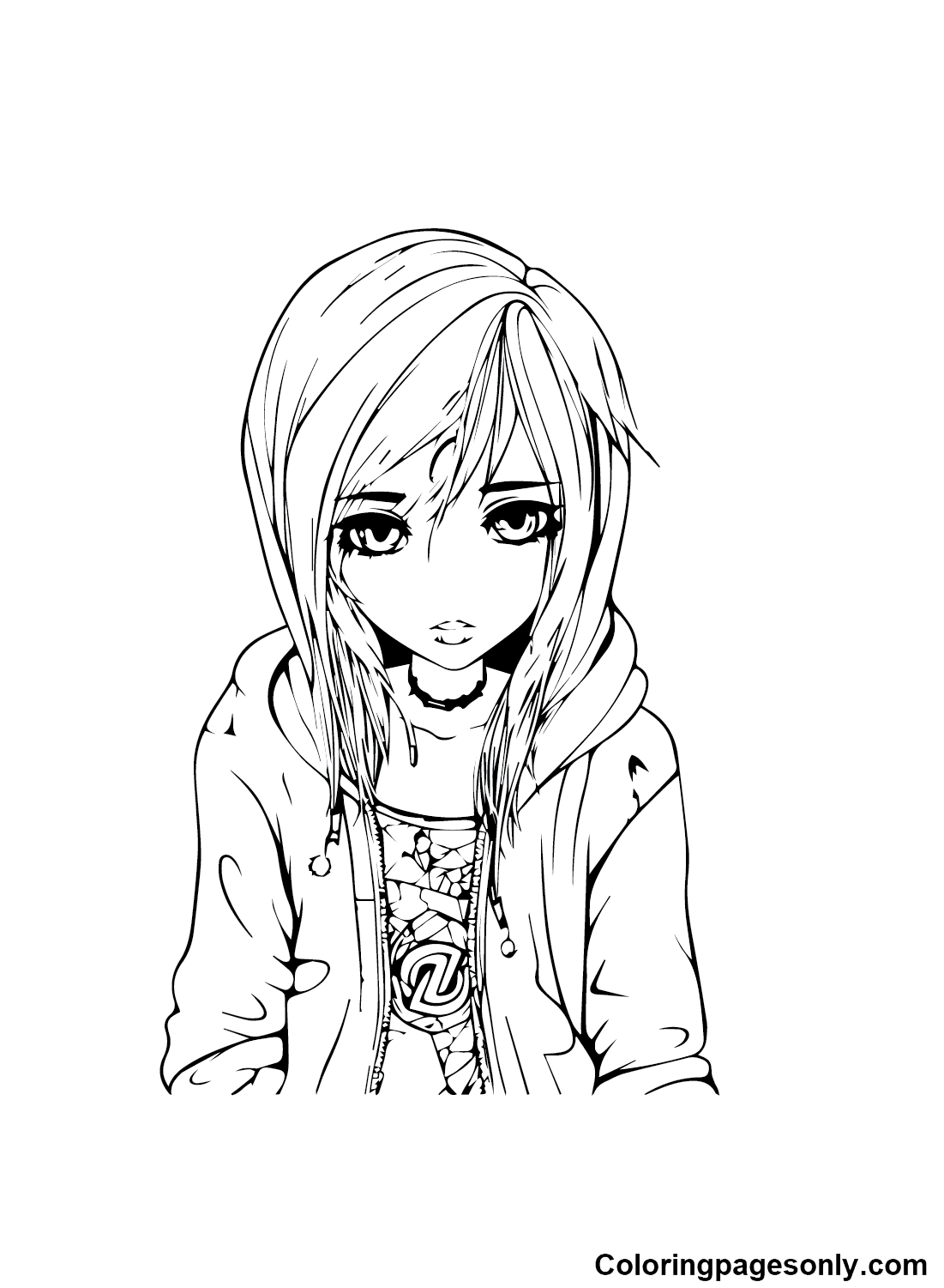 Emo Girl Coloring Page