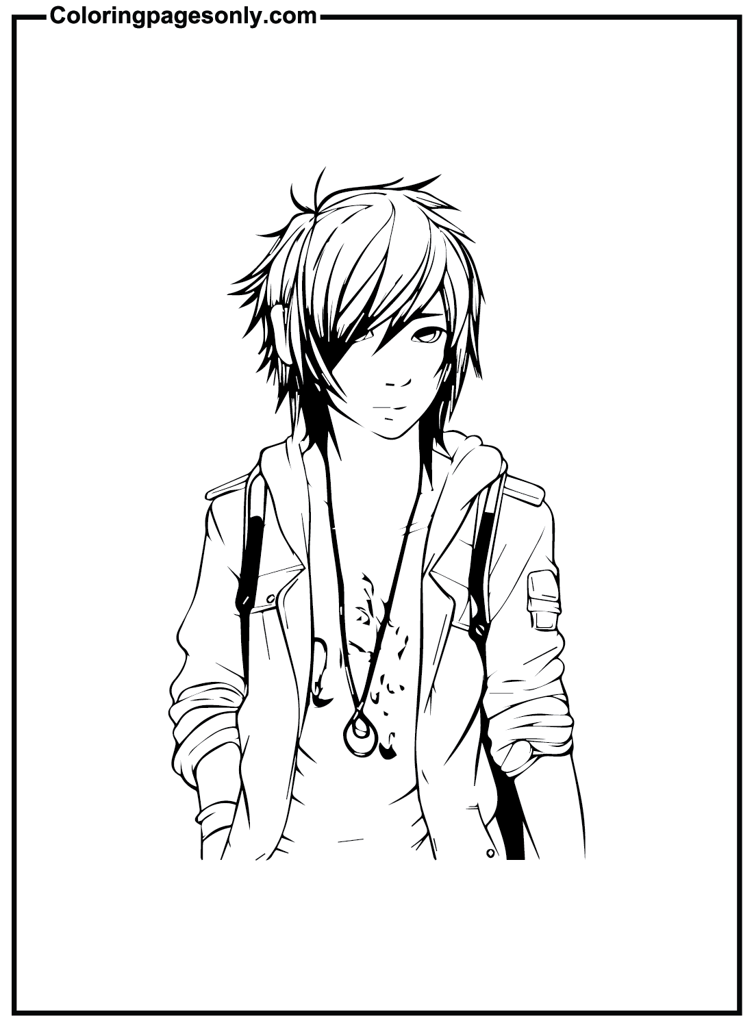 Emo Hair Coloring Pages