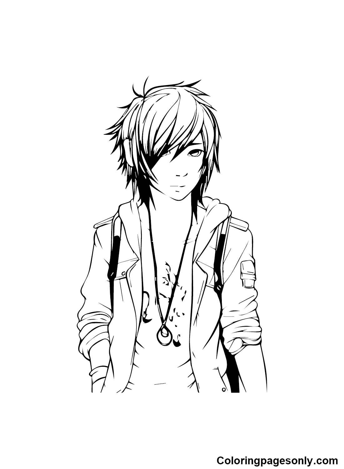 Emo Hair Coloring Pages