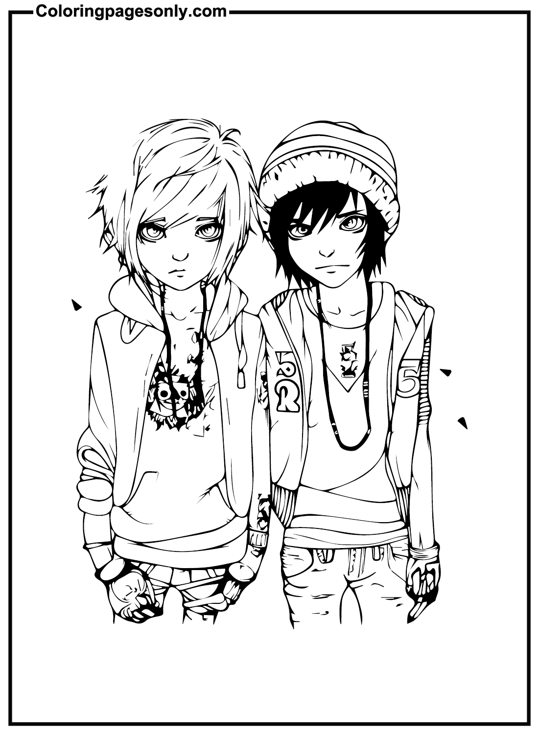Emo People Coloring Pages