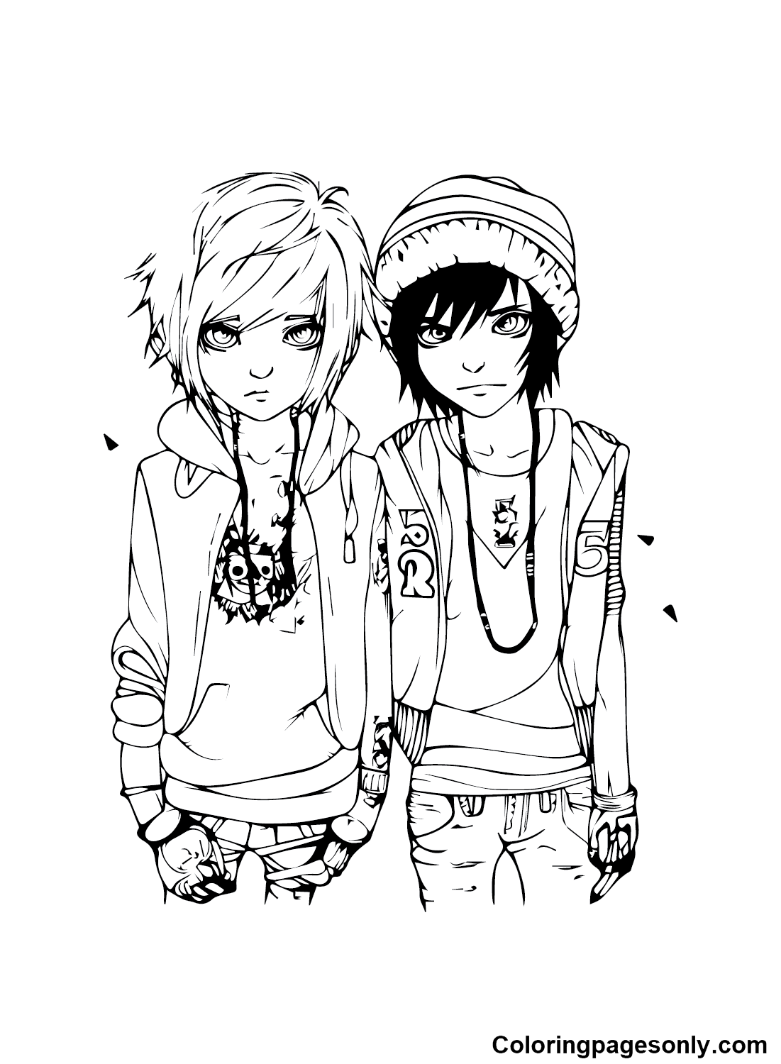 Emo People Coloring Pages
