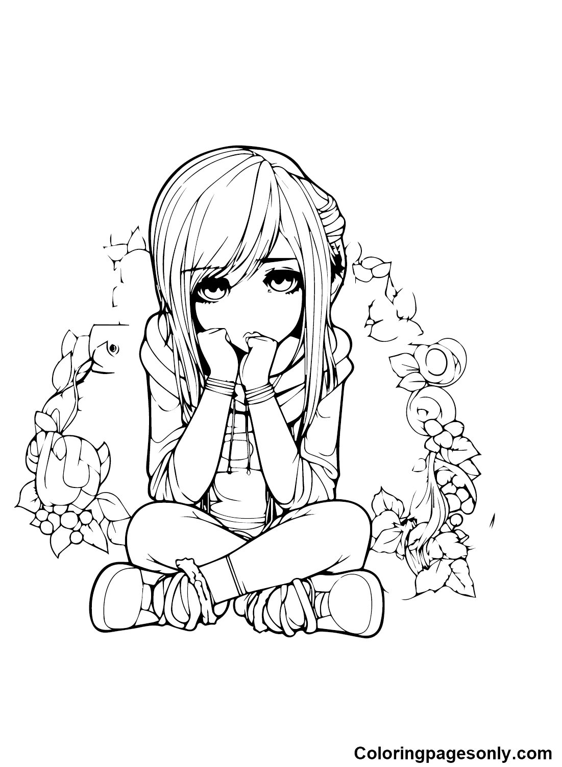Emo Pictures Coloring Page