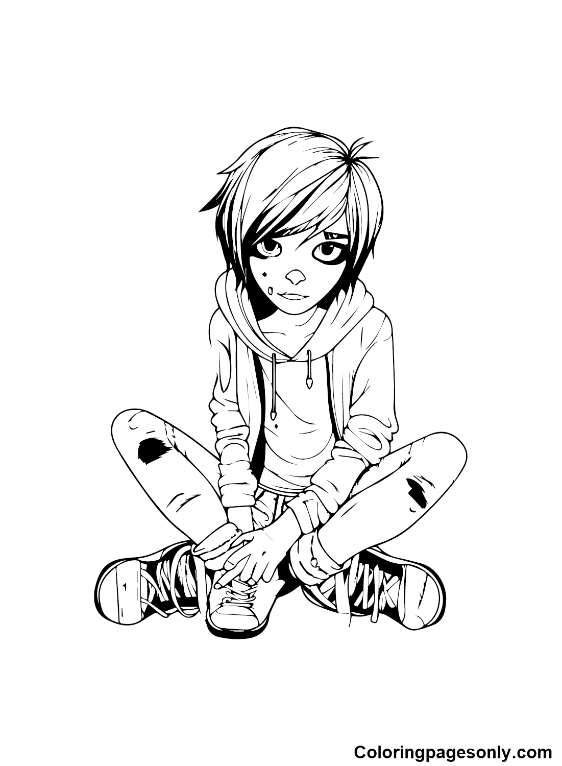 Emo to Print Coloring Pages