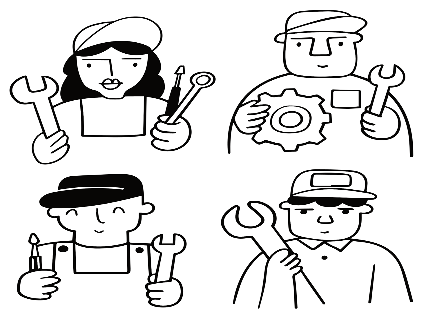 Engineering with Wrench Coloring Page