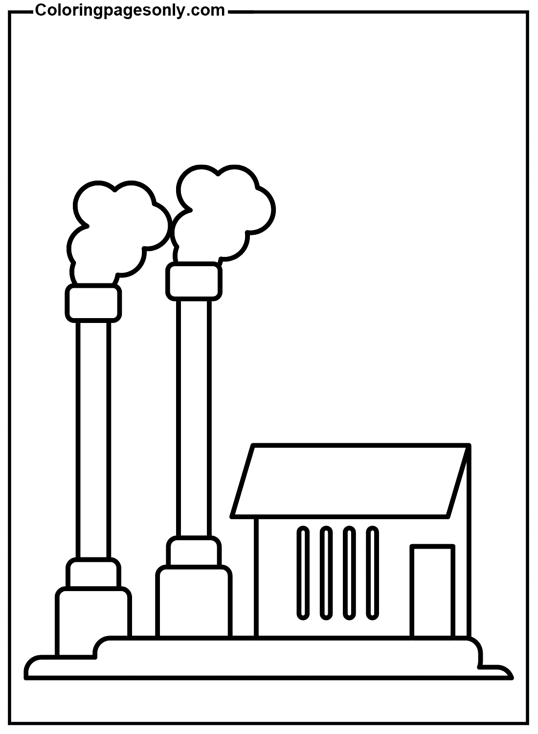 Factory Building Coloring Page - Free Printable Coloring Pages