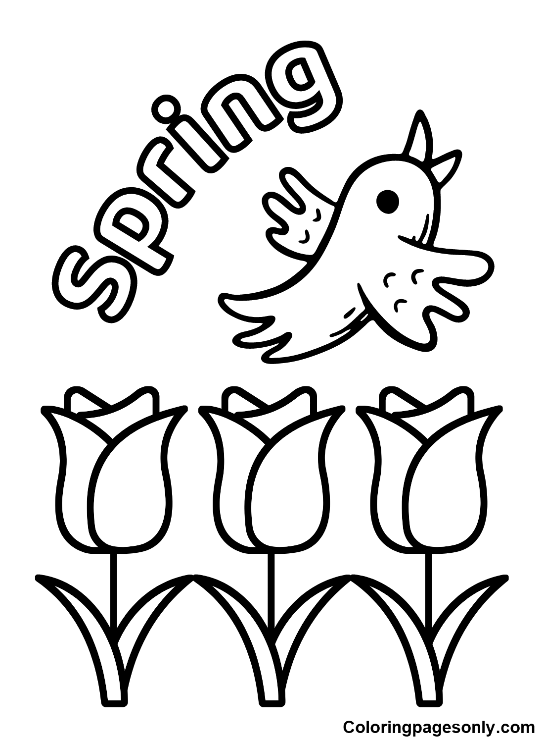 First Day of Spring Pictures Coloring Pages