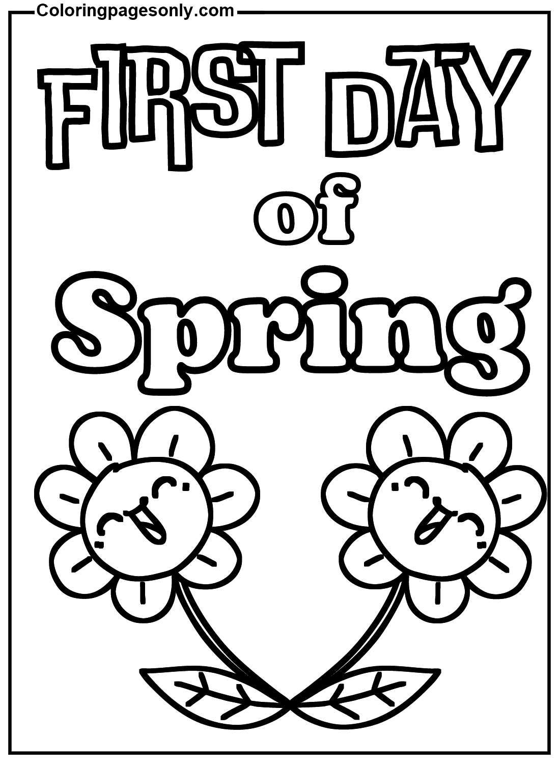 First Day Of Spring Color Sheets Coloring Pages