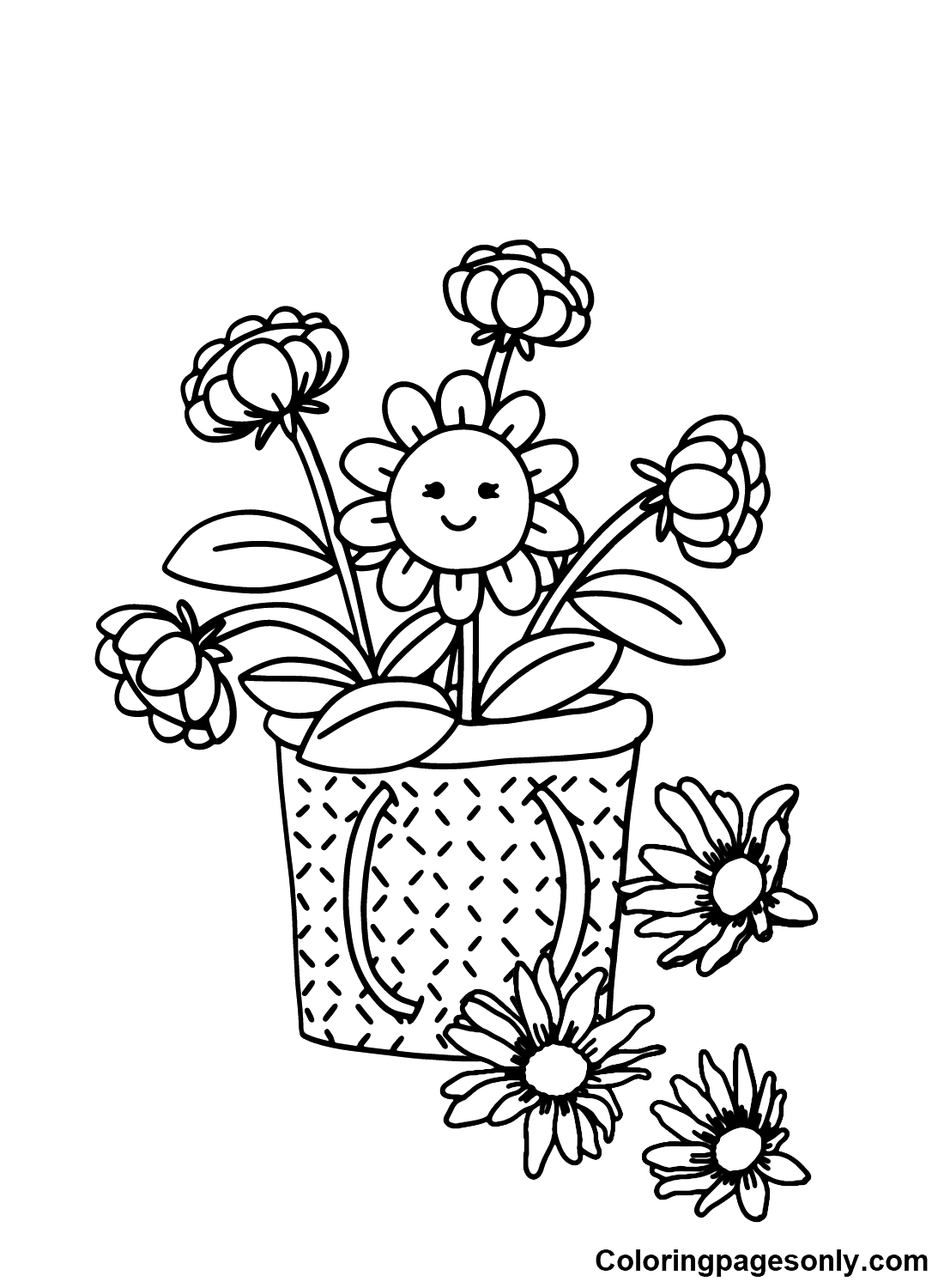 First Day of Spring for Children Coloring Page