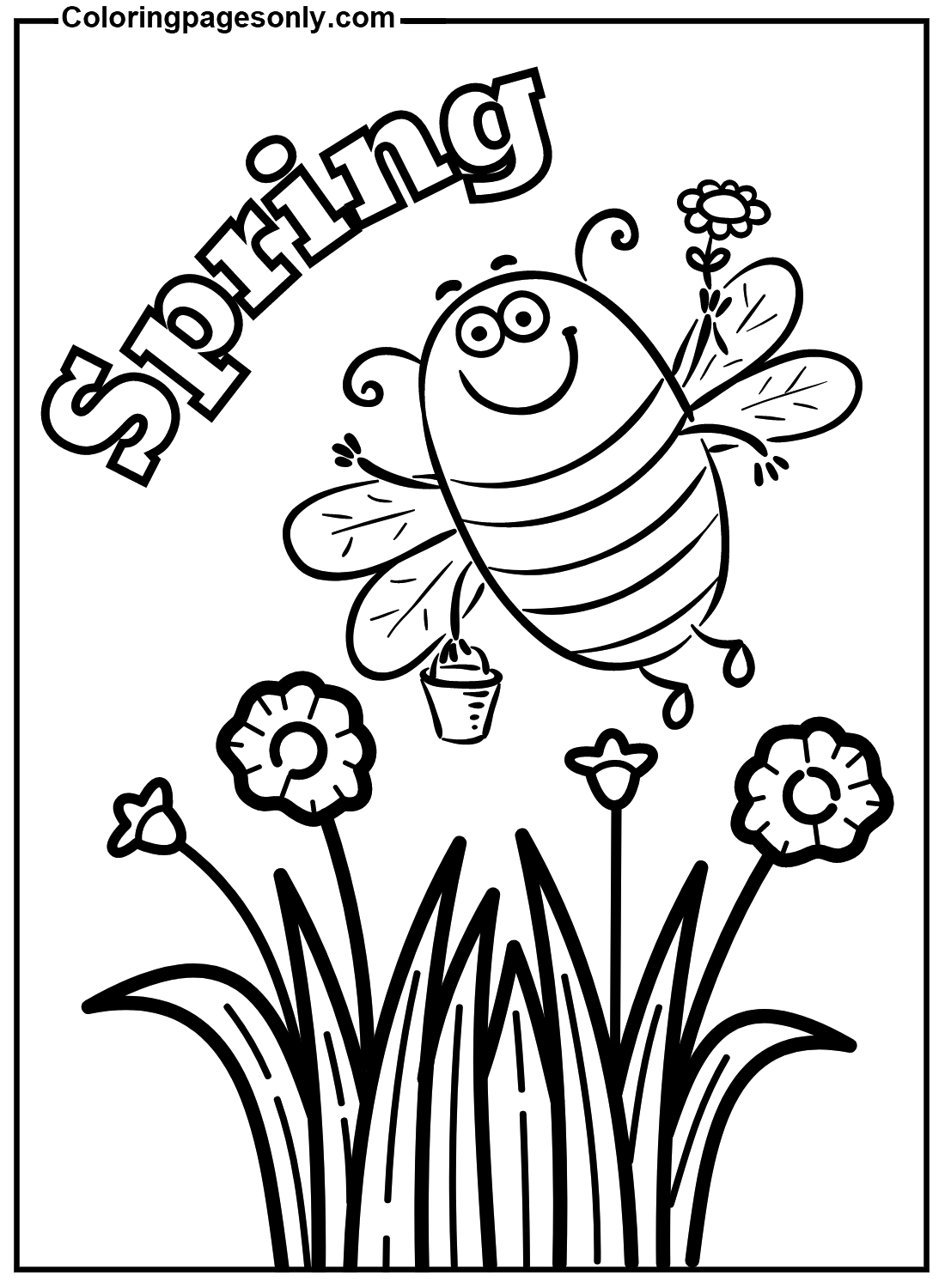 First Day Of Spring For Kids Coloring Pages