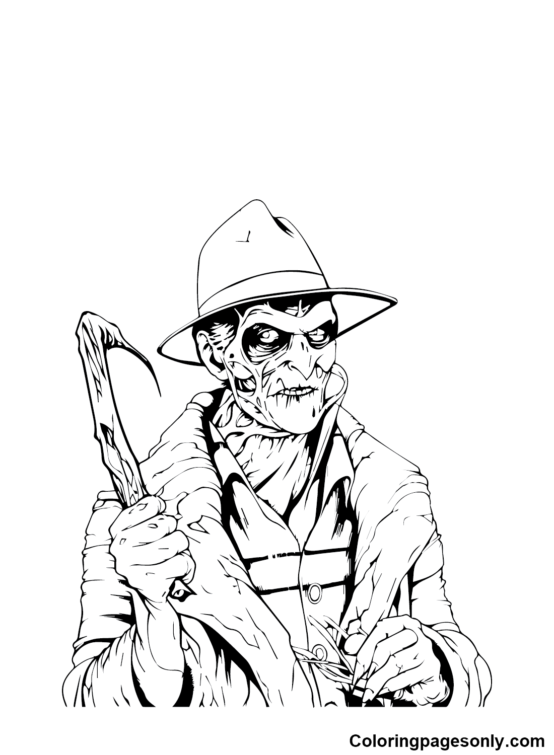 Freddy Krueger Free Printable Coloring Pages