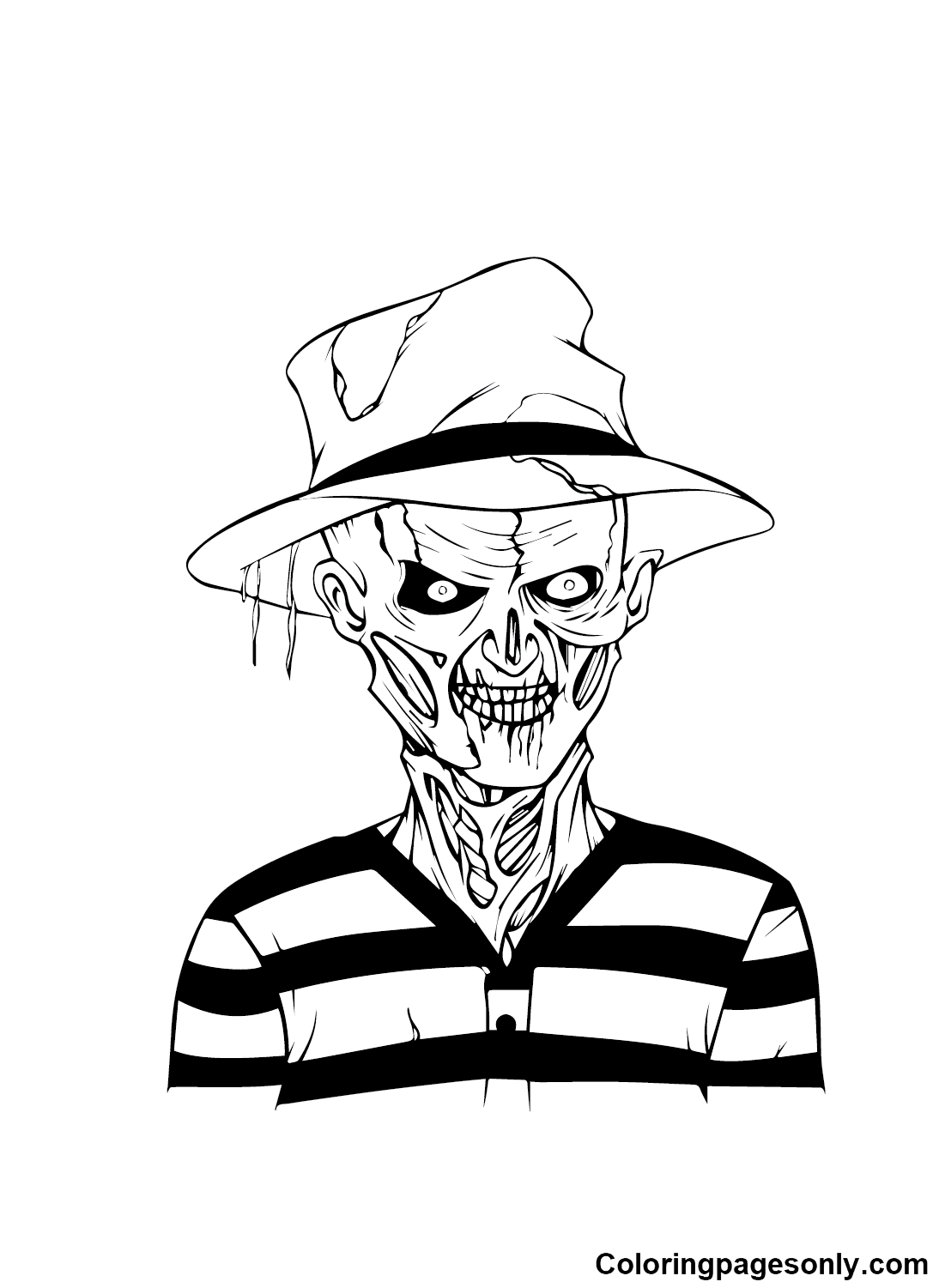 Freddy Krueger color Sheets Coloring Page