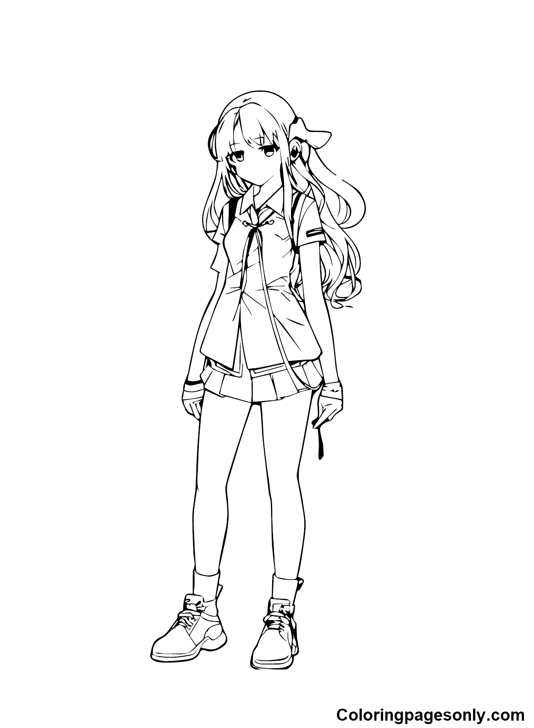 Free Anime Girl Coloring Page