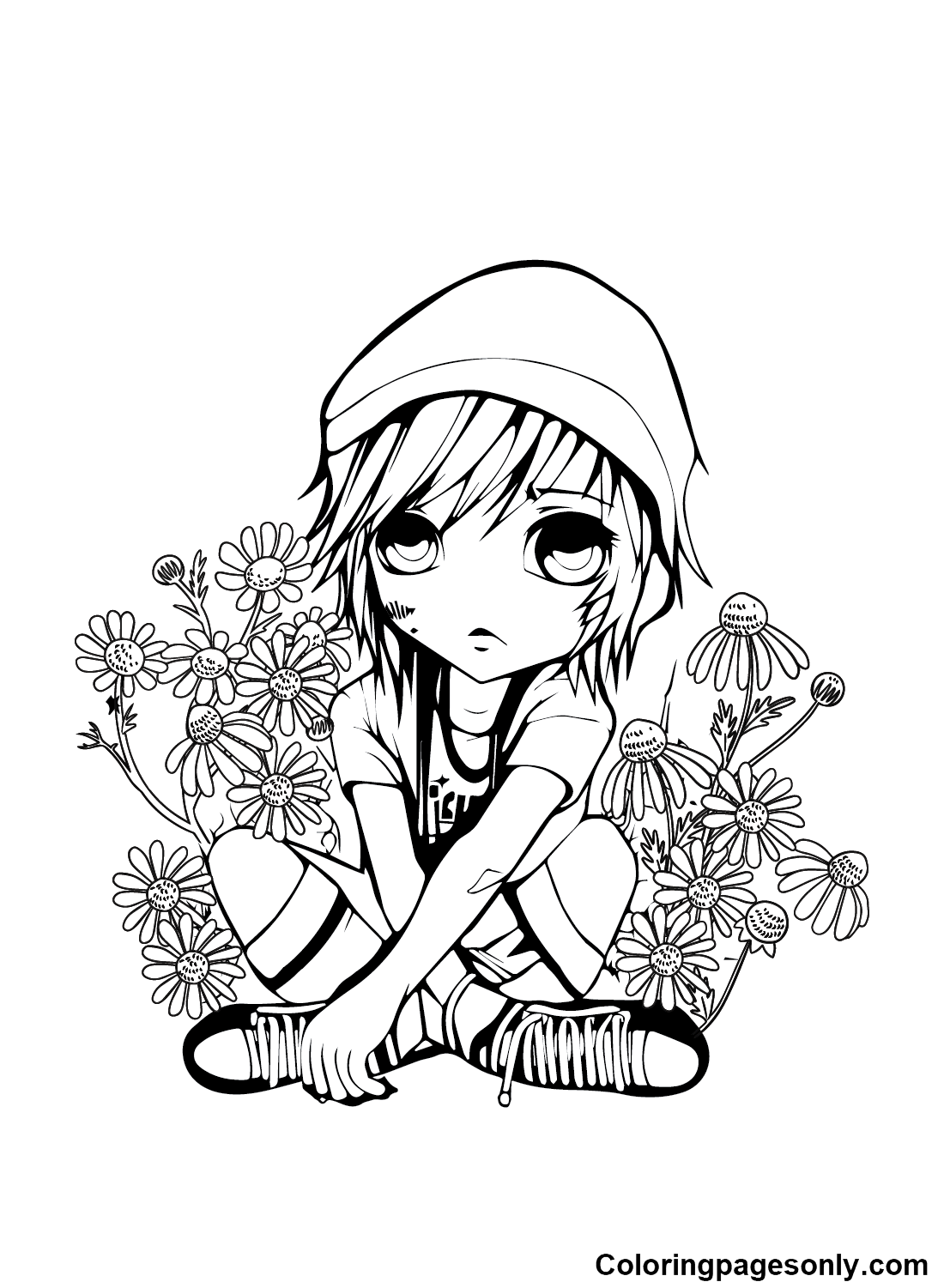 Free Emo Coloring Pages