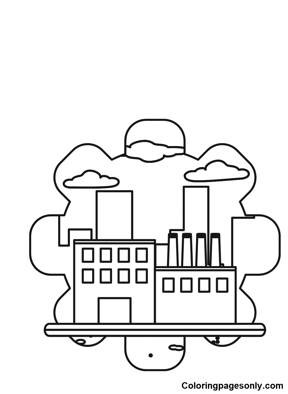 Free Factory Coloring Page