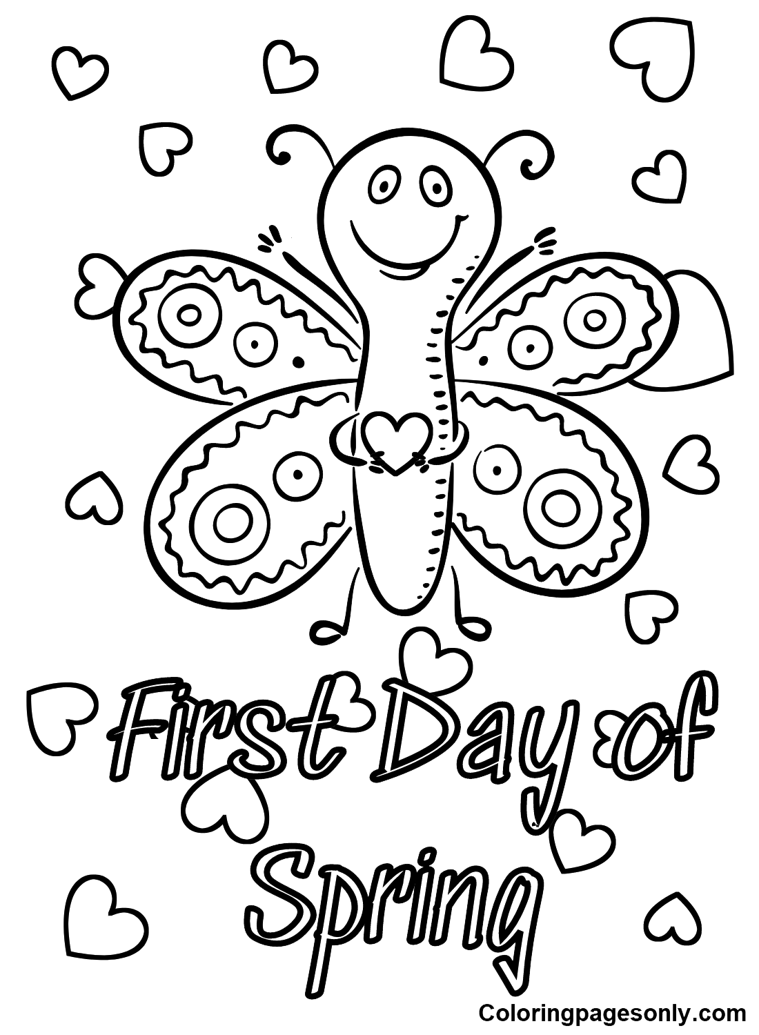 Free First Day of Spring Coloring Page